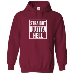 Straight Outta Hell Funny Unisex Classic Kids And Adults Pullover Hoodie									 									 									